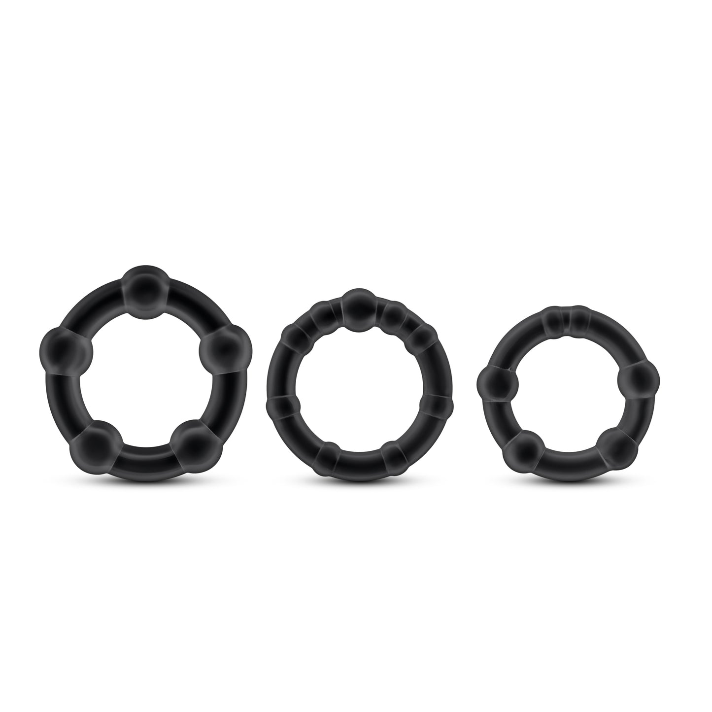 Stay Hard - Beaded Cock Rings - black
