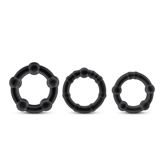 Stay Hard - Beaded Cock Rings - black