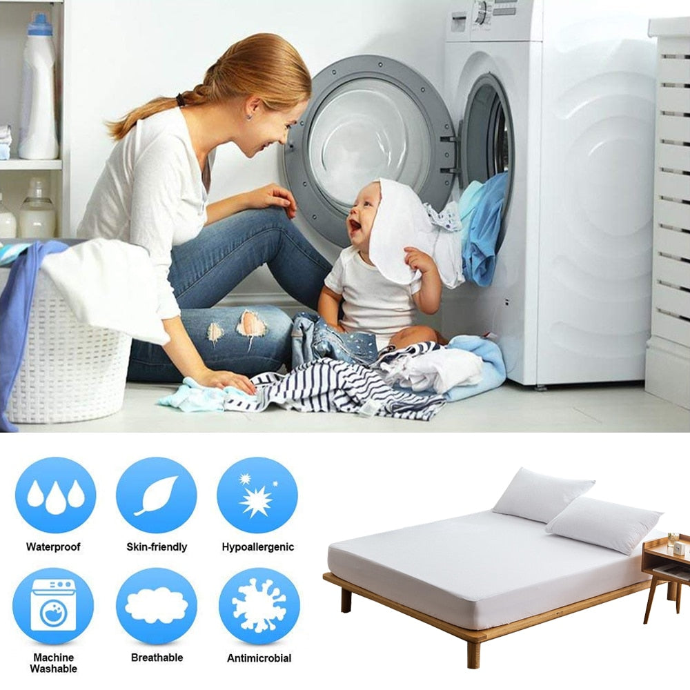 DIDIHOU Solid Color Waterproof Bed Sheet Smooth