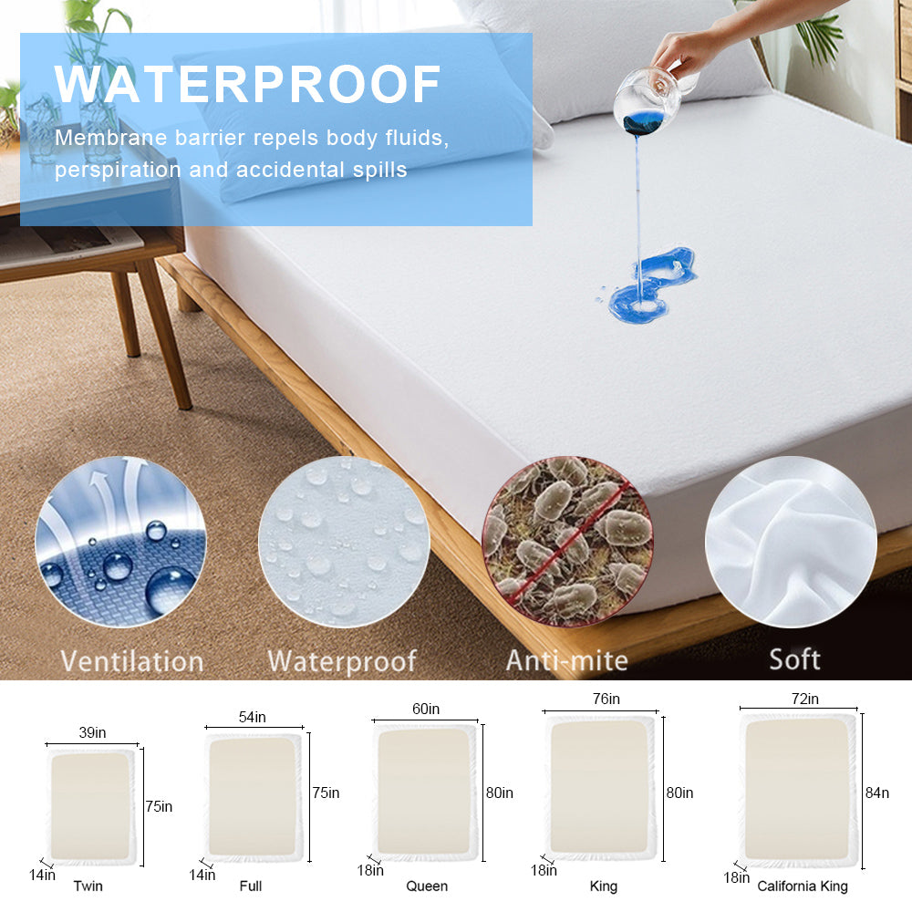 DIDIHOU Solid Color Waterproof Bed Sheet Smooth