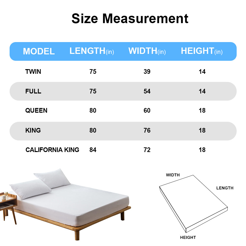 DIDIHOU Solid Color Waterproof Bed Sheet Smooth