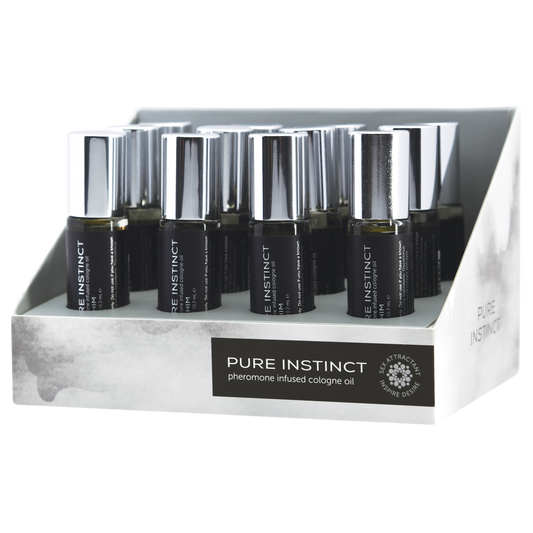 PURE INSTINCT Pheromone Cologne OIL - ROLL-ON - 12pc DISPLAY - FOR HIM