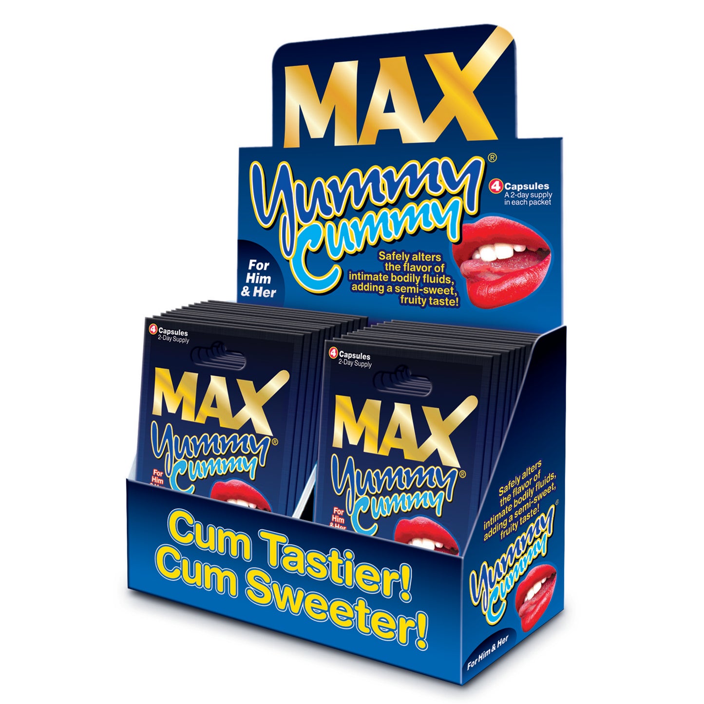 Swiss Navy Max Yummy Cummy -4 pill pack- 24ct Display